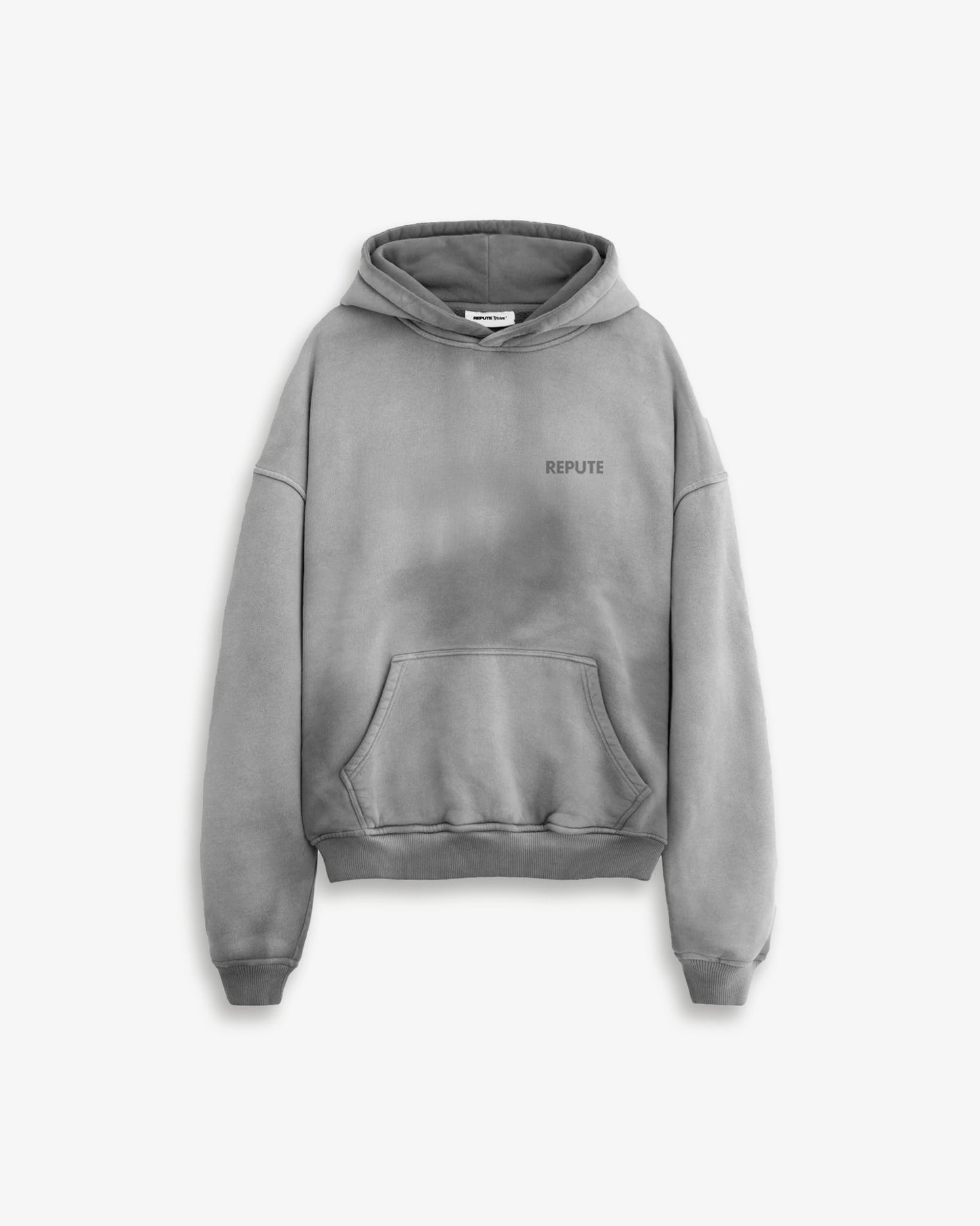 REPUTE GREY BASIC HOODIE - reputevision.com