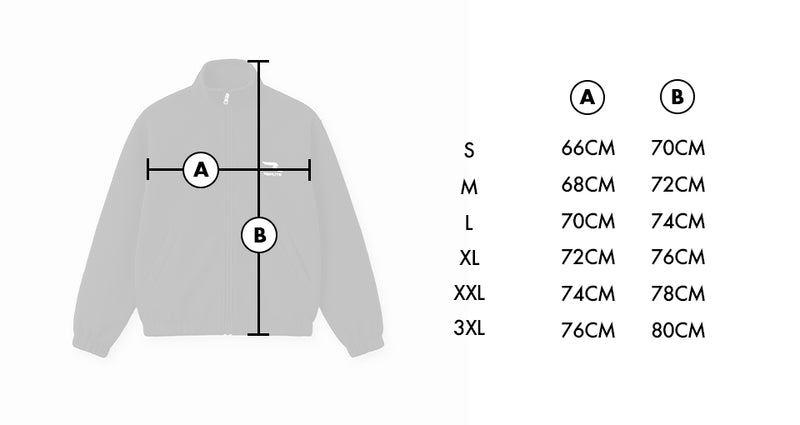 Size Guide — CUFFED FLEECE JACKET