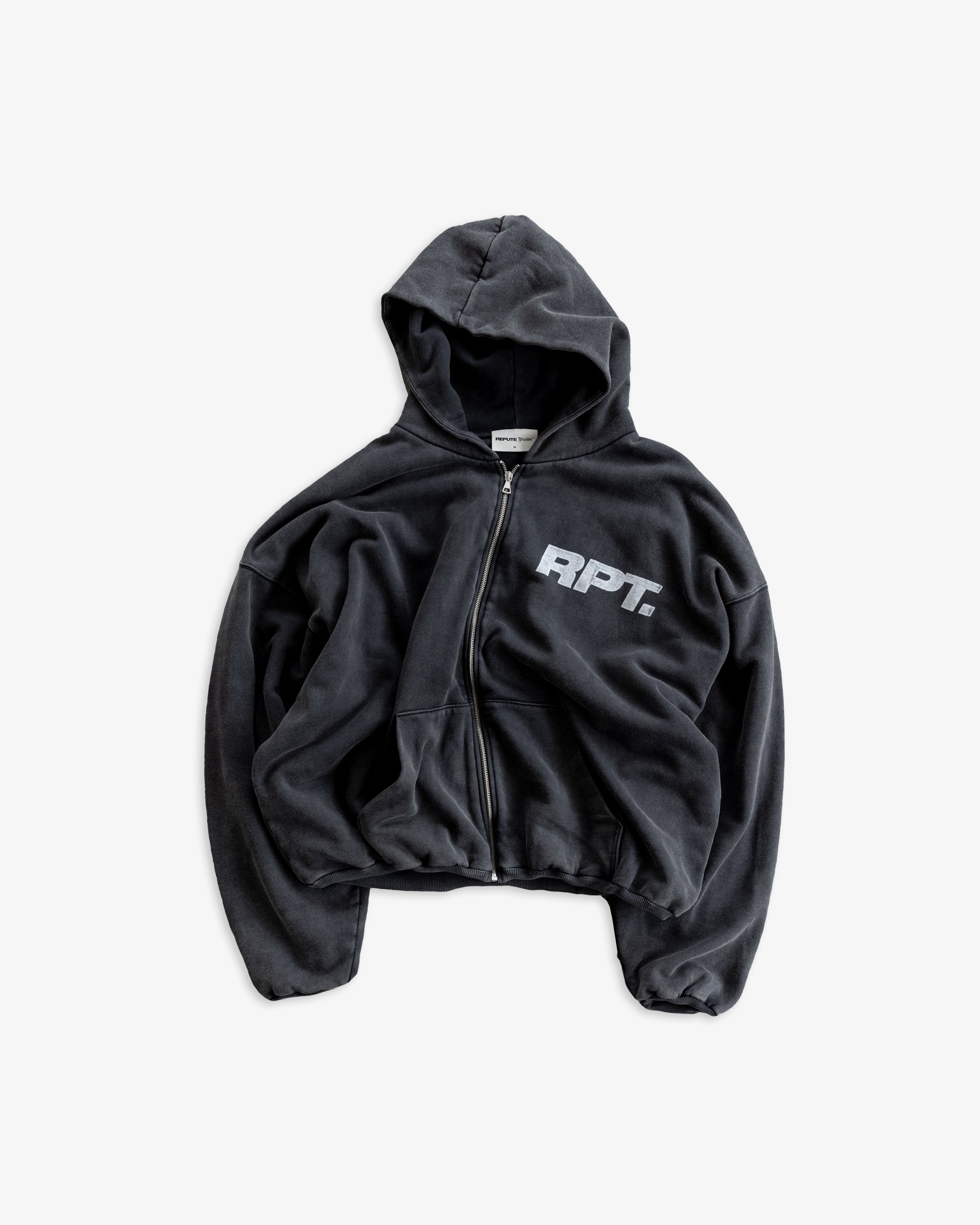 Double Layered Hoodie Grey Washed