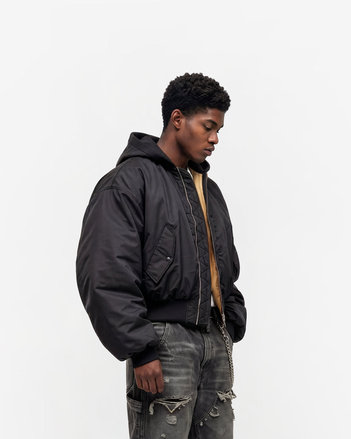 Reversible Cropped Bomber Jacket