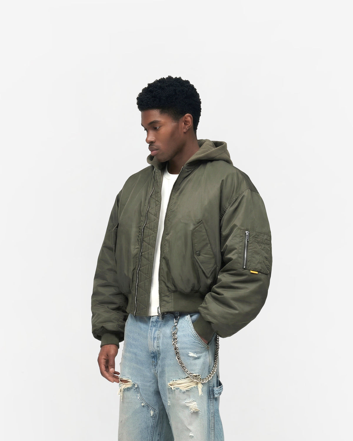 Reversible Cropped Bomber Jacket