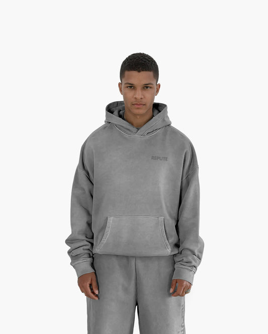 REPUTE GREY BASIC HOODIE - reputevision.com