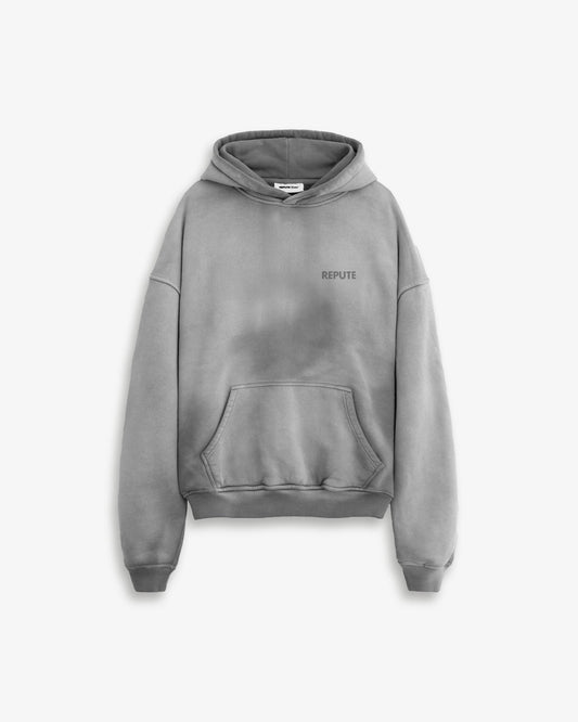 REPUTE GREY BASIC HOODIE - reputevision.com