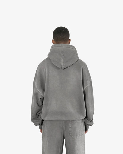 REPUTE GREY BASIC HOODIE - reputevision.com
