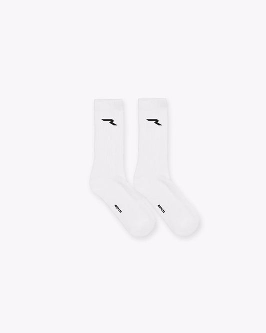 WHITE R LOGO V2 SOCKS - reputevision.com